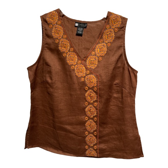 Carole Little Linen top - Picture 1 of 8